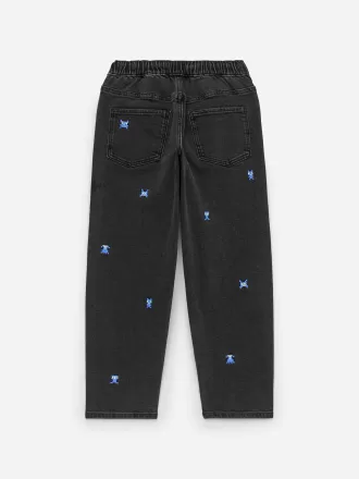 Embroidered Denim Trousers