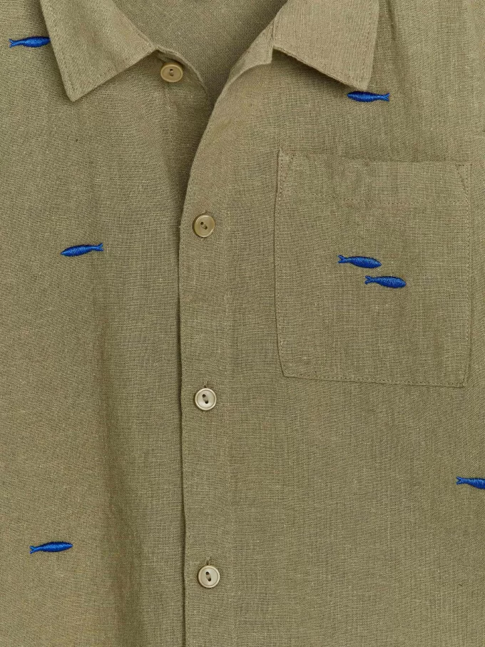 Embroidered Linen-Cotton Shirt