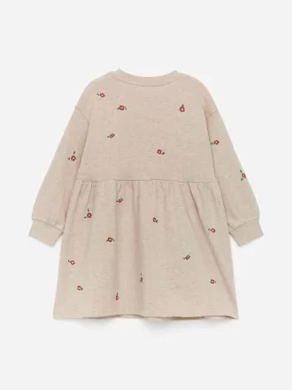 Embroidered Sweatshirt Dress