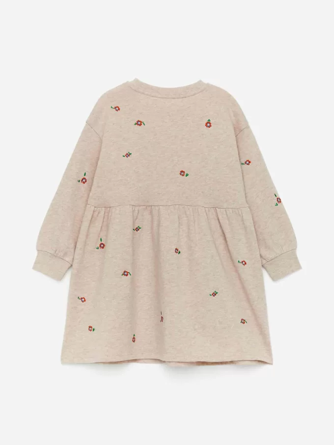Embroidered Sweatshirt Dress