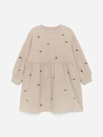 Embroidered Sweatshirt Dress