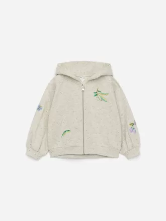 Embroidered Zip Hoodie