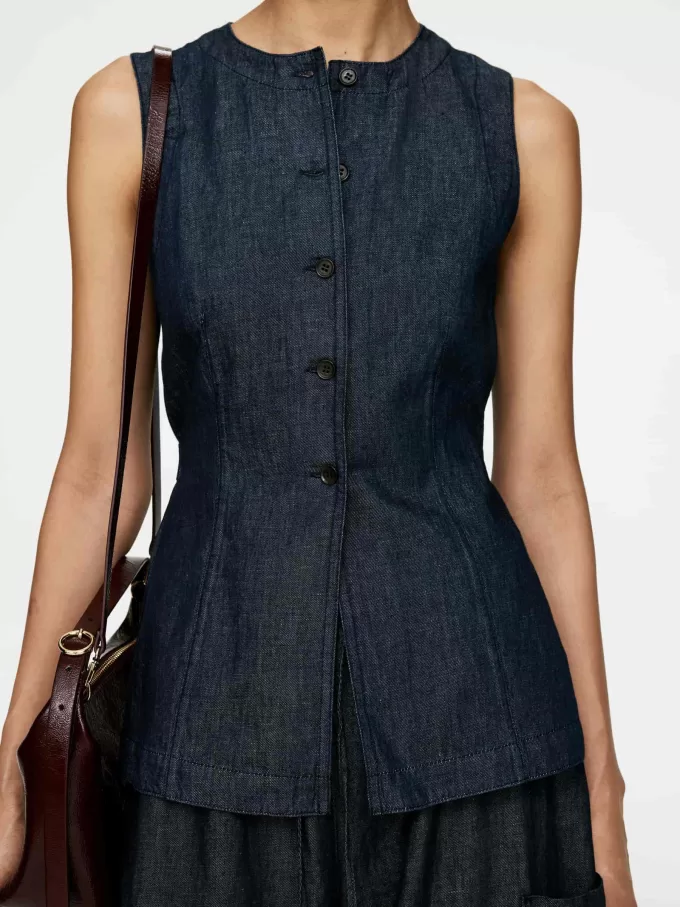 Fitted Denim Vest