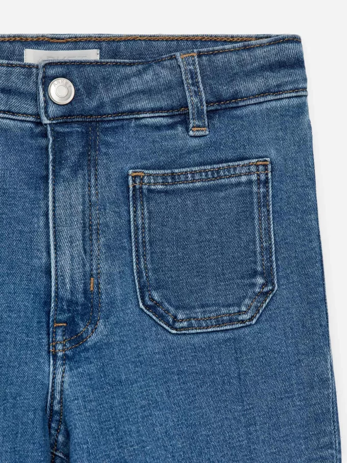 Flared Denim Trousers