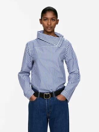 Fold-Collar Blouse