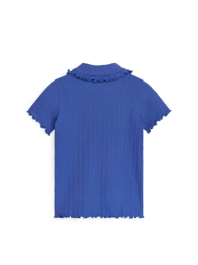 Frill-Collar Ribbed Jersey Top Frill-Collar Ribbed Jersey Top