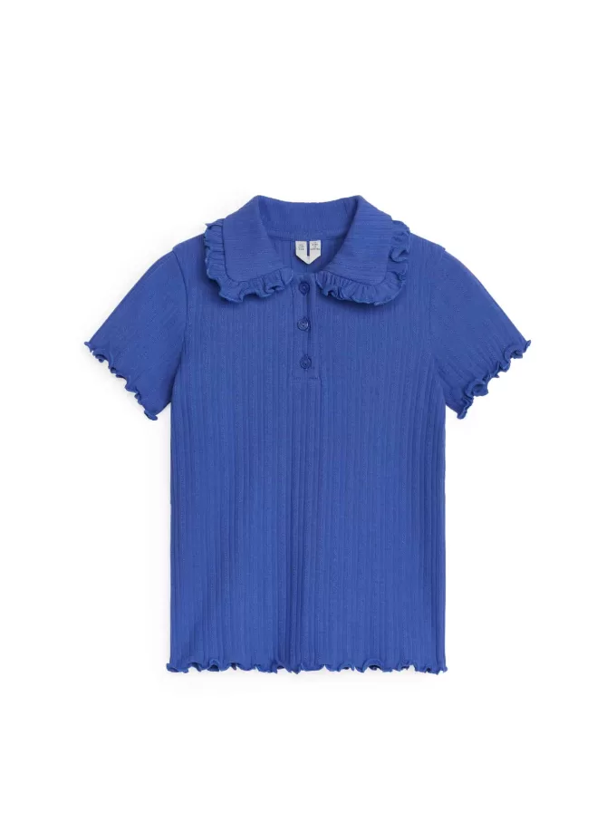 Frill-Collar Ribbed Jersey Top Frill-Collar Ribbed Jersey Top