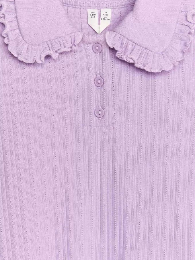 Frill-Collar Ribbed Jersey Top Frill-Collar Ribbed Jersey Top