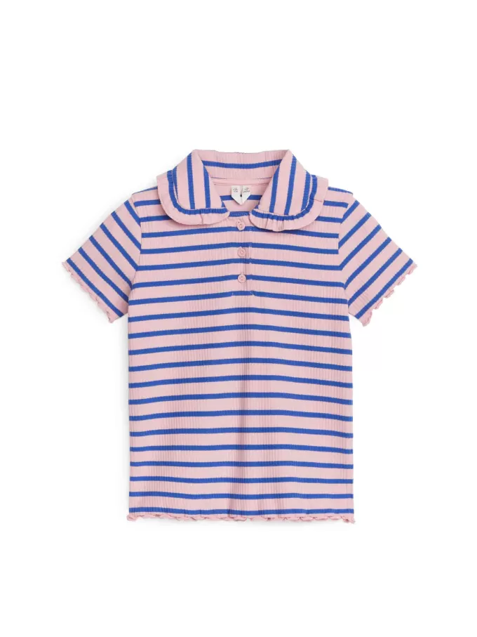 Frill-Collar Ribbed Jersey Top Frill-Collar Ribbed Jersey Top
