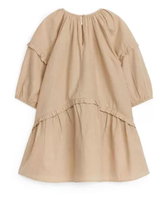 Frill Linen Blend Dress