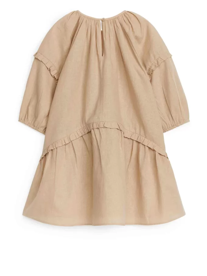 Frill Linen Blend Dress Frill Linen Blend Dress