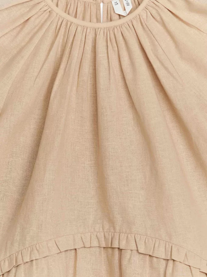 Frill Linen Blend Dress Frill Linen Blend Dress