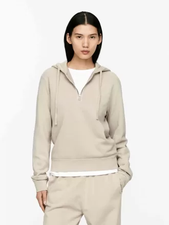 Half-Zip Cotton Hoodie