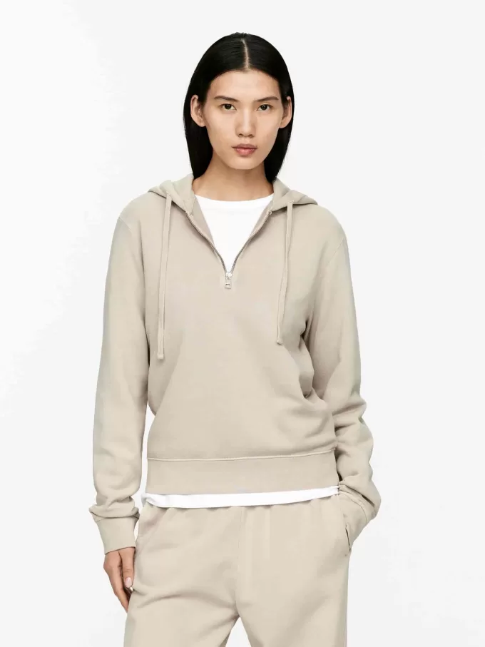 Half-Zip Cotton Hoodie