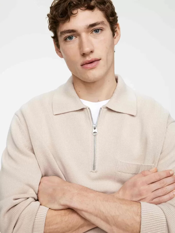 Half Zip Cotton Jumper