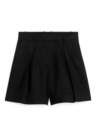 High Waist Linen Shorts