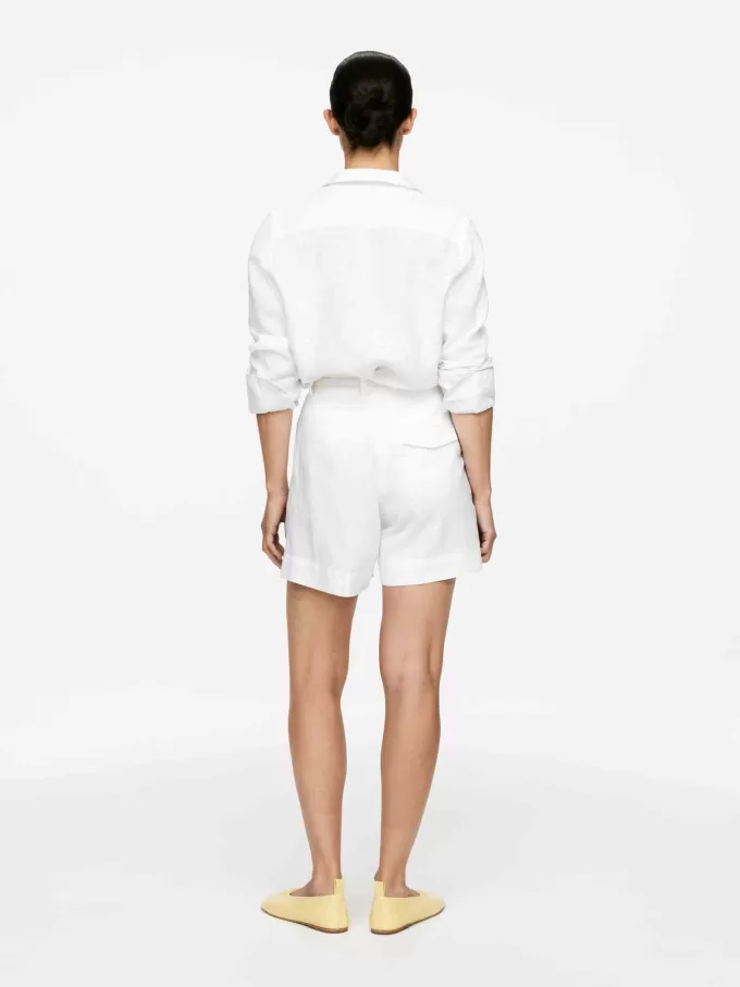 High Waist Linen Shorts