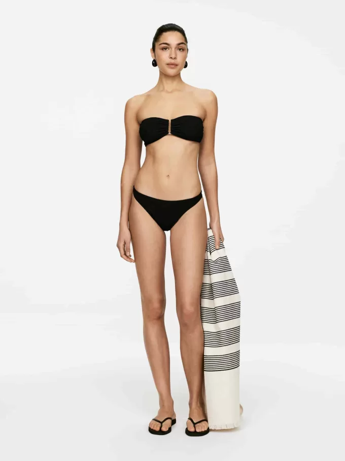 High-Waist Textured Bikini Briefs
