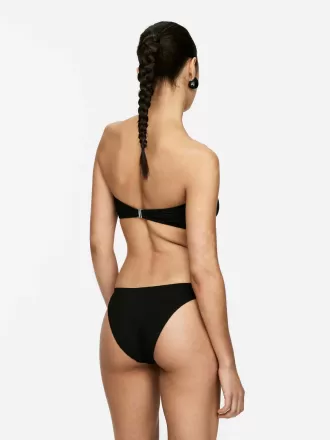 High-Waist Textured Bikini Briefs