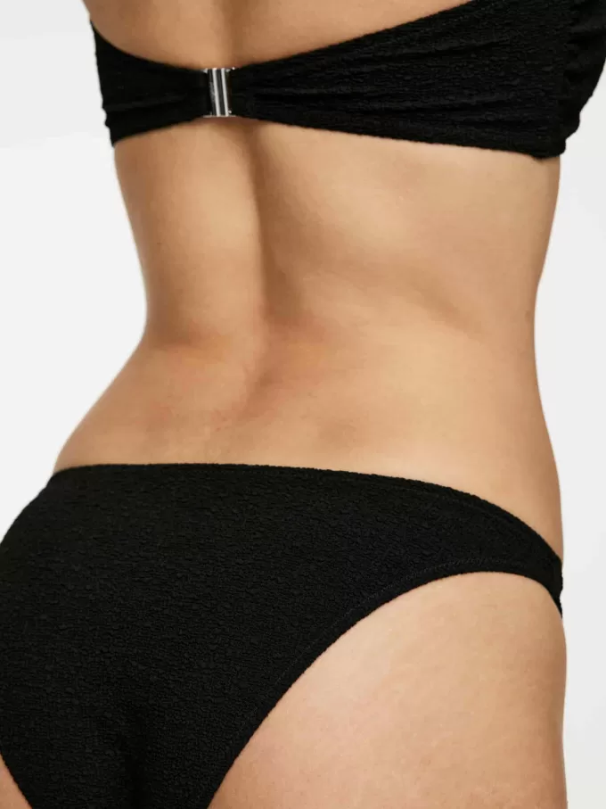 High-Waist Textured Bikini Briefs
