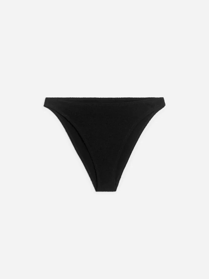 High-Waist Textured Bikini Briefs