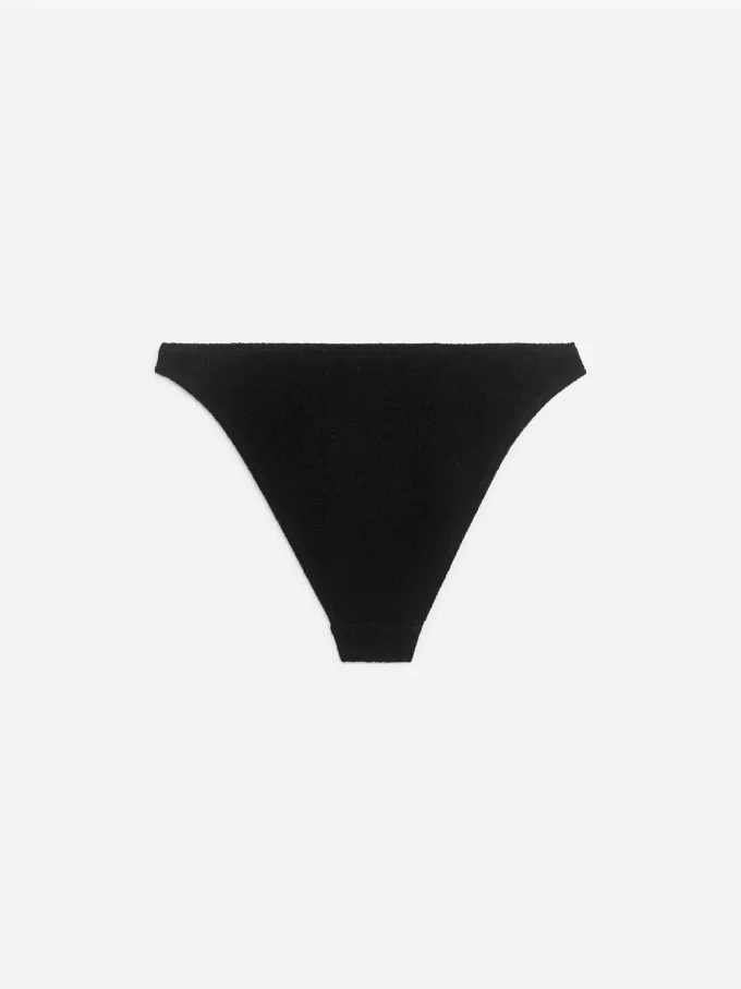 High-Waist Textured Bikini Briefs