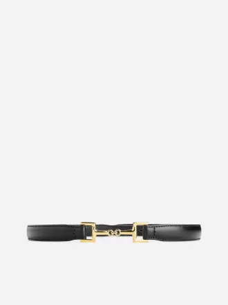 Horsebit Buckle Leather Belt