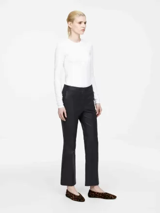 Kick-Flare Leather Trousers