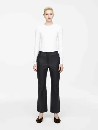 Kick-Flare Leather Trousers