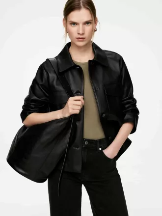 Large Leather Bucket Bag