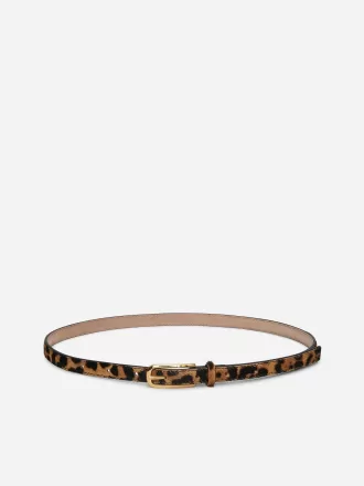 Leo-Print Leather Belt Leo-Print Leather Belt