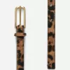 Leo-Print Leather Belt Leo-Print Leather Belt