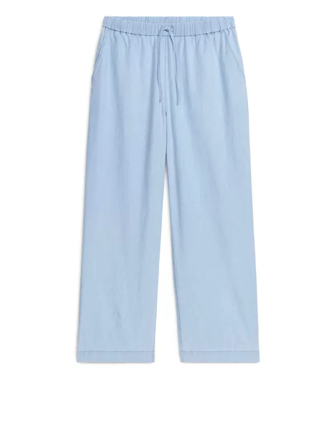 Light Denim Drawstring Trousers