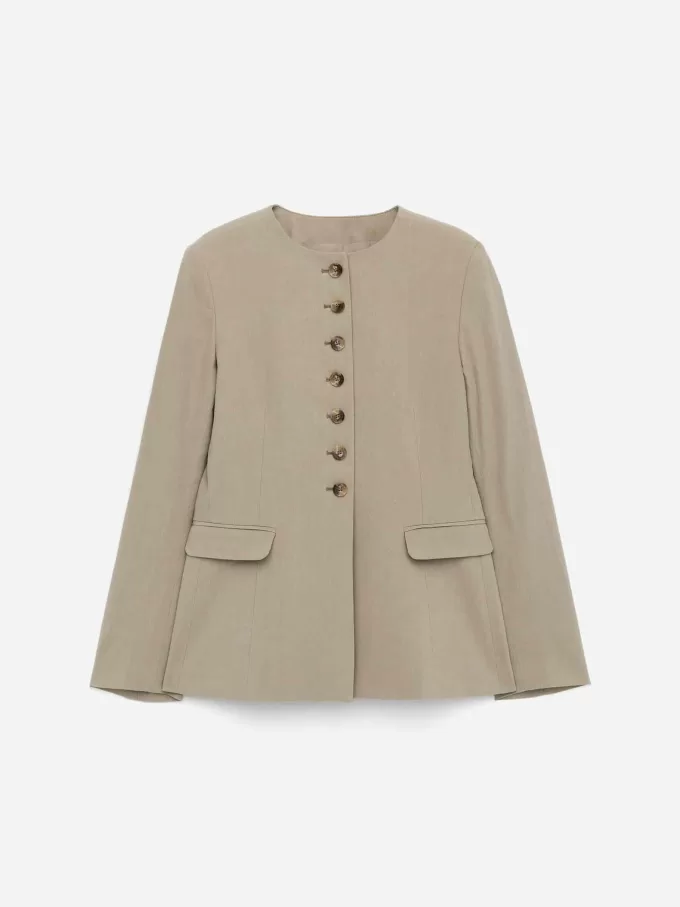 Linen-Blend Blazer