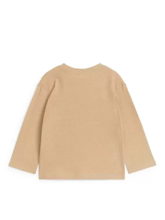 Linen-Blend Long Sleeve T-Shirt