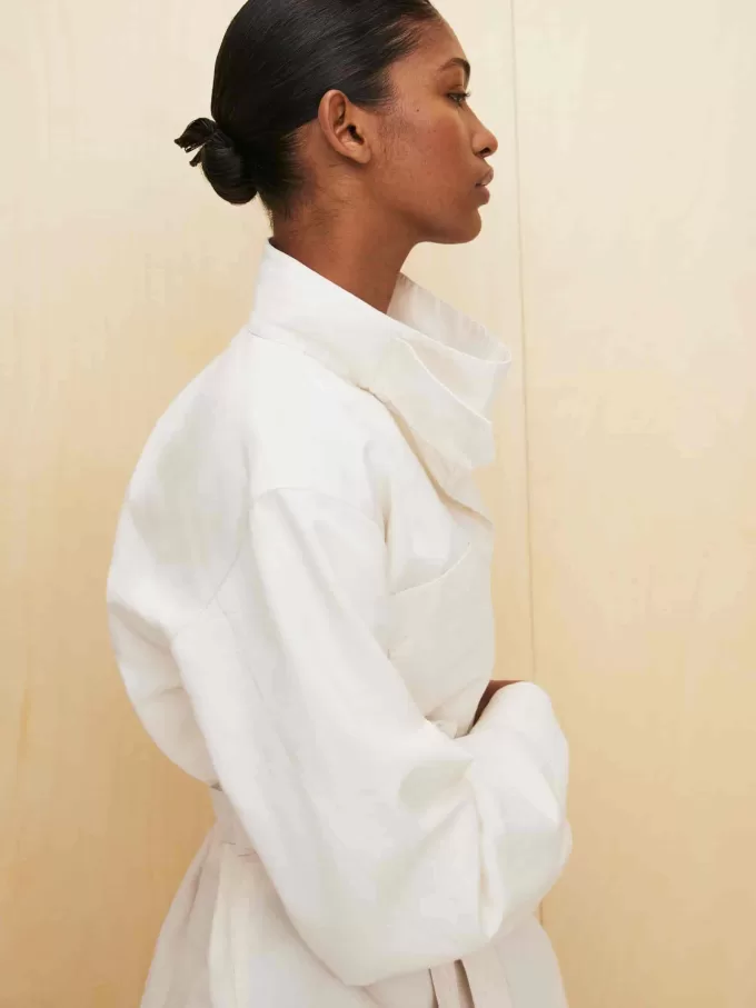 Linen Blend Pop-Over Shirt