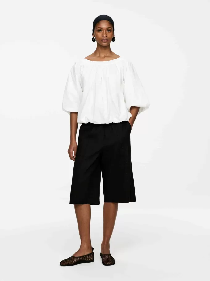 Linen-Blend Shorts