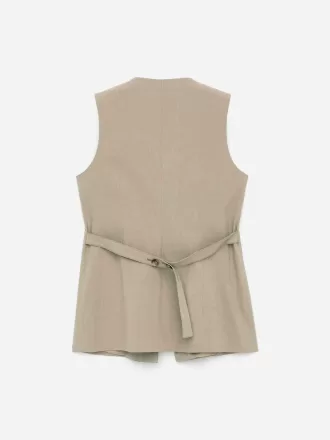 Linen-Blend Vest