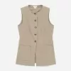 Linen-Blend Vest