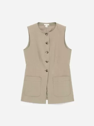 Linen-Blend Vest