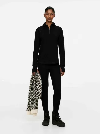 Merino-Blend Rib Leggings