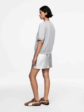 Metallic Leather Skirt