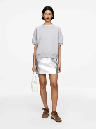 Metallic Leather Skirt