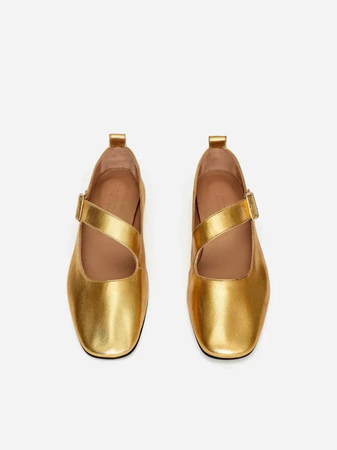 Metallic Mary Jane Flats
