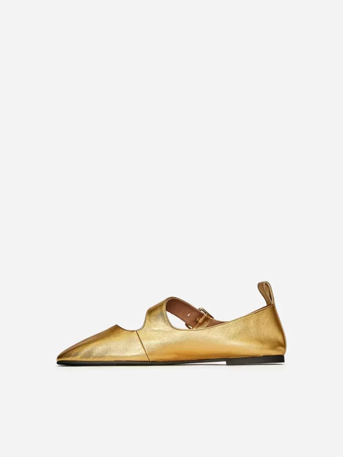 Metallic Mary Jane Flats