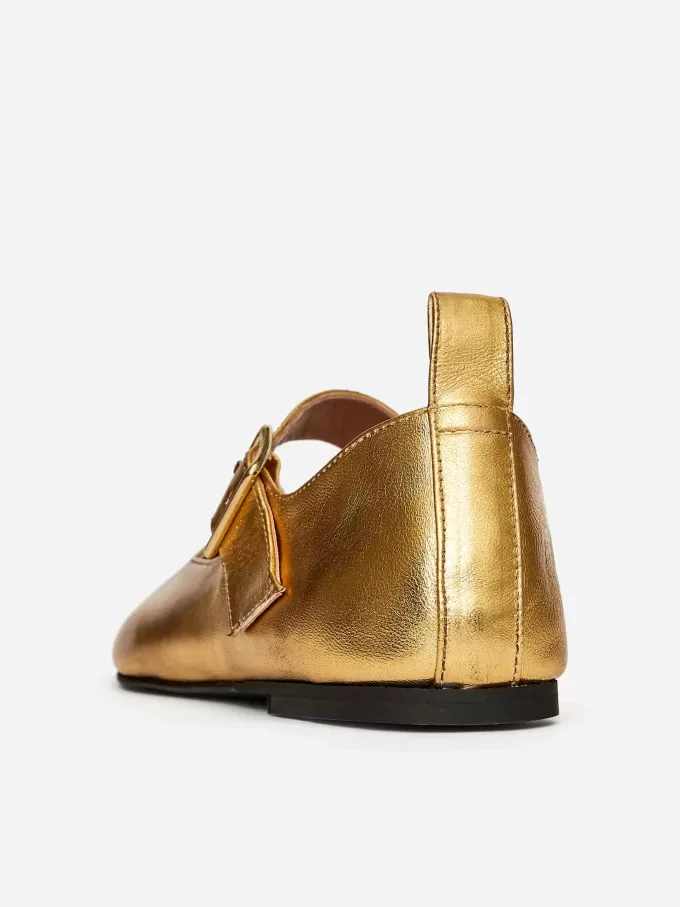 Metallic Mary Jane Flats