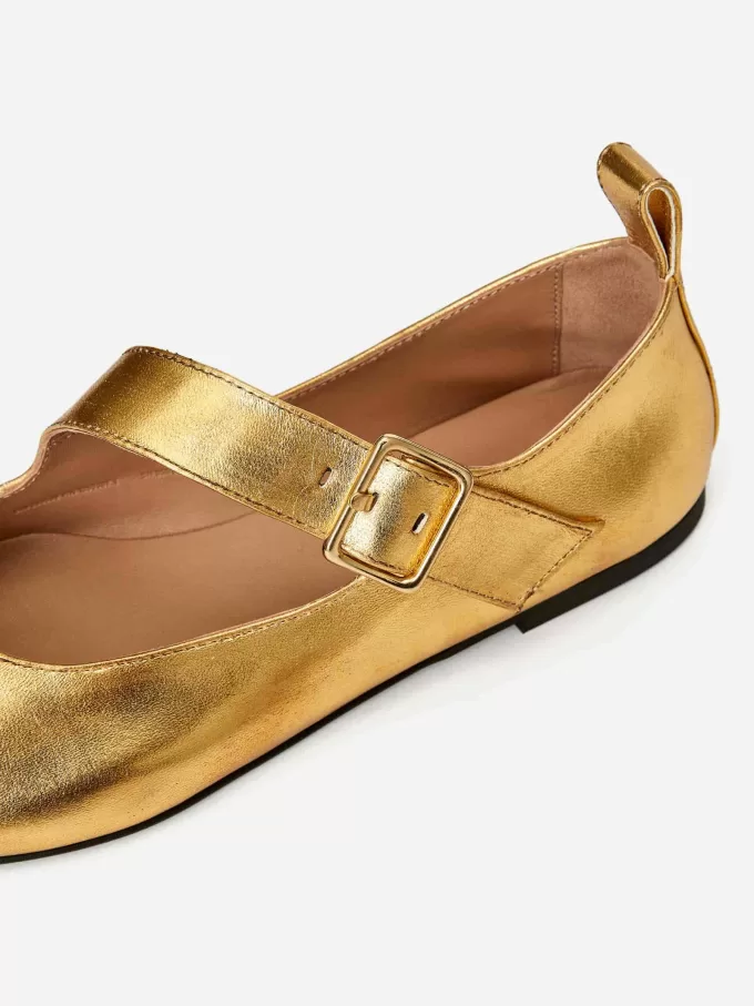 Metallic Mary Jane Flats