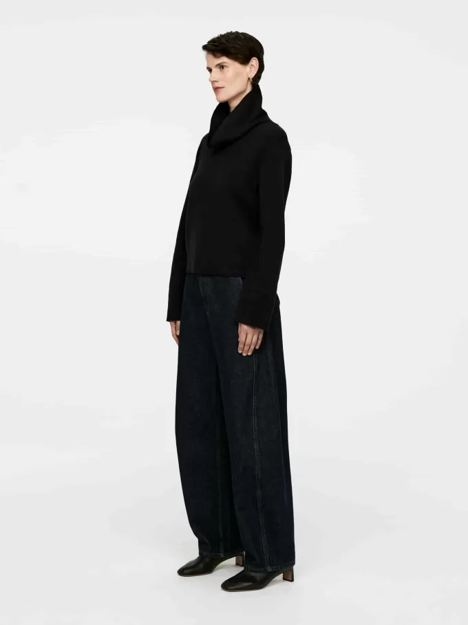 Mock-Neck Cotton Jumper