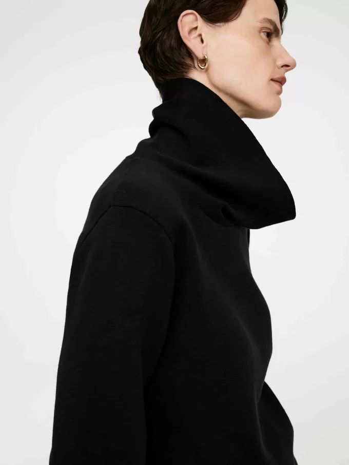 Mock-Neck Cotton Jumper