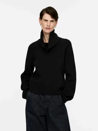 Mock-Neck Cotton Jumper
